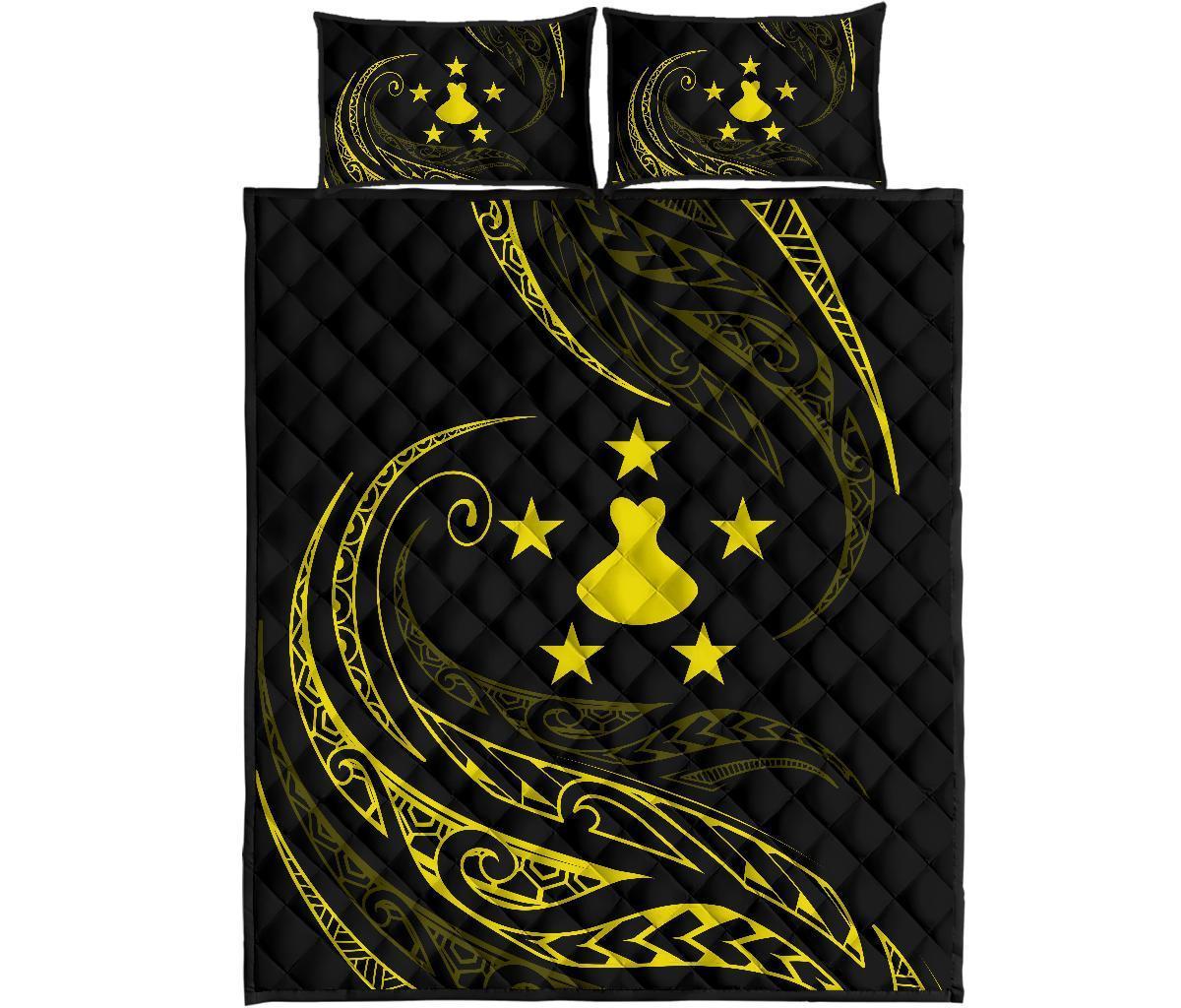 Austral Islands Quilt Bed Set - Yellow - Frida Style Yellow - Polynesian Pride