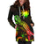 Nauru Polynesian Hoodie Dress - Turtle With Blooming Hibiscus Reggae - Polynesian Pride