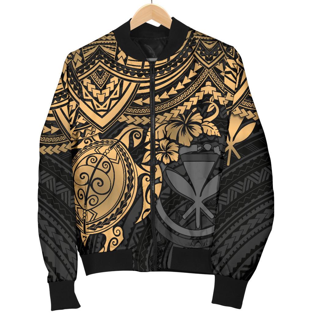 Polynesian Hawaii Bomber Jacket (Men) - Gold Turtle - Polynesian Pride