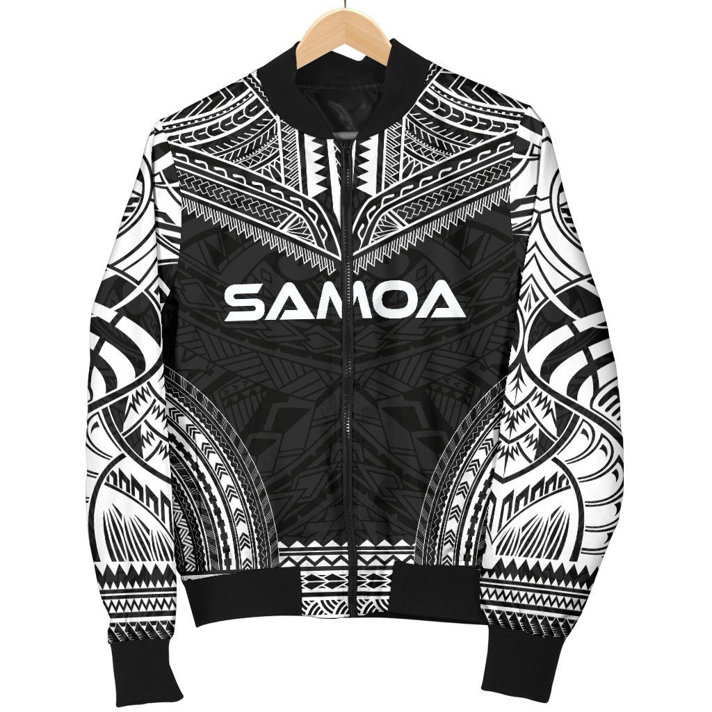 Samoa Polynesian Chief Men's Bomber Jacket - Black Version - Polynesian Pride