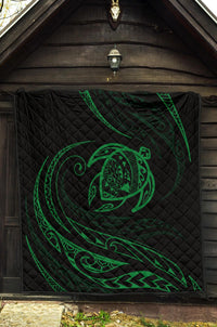 Hawaii Turtle Premium Quilt - Green - Frida Style - Polynesian Pride