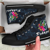 Pohnpei Micronesia High Top Shoes - Tropical Flower - Polynesian Pride