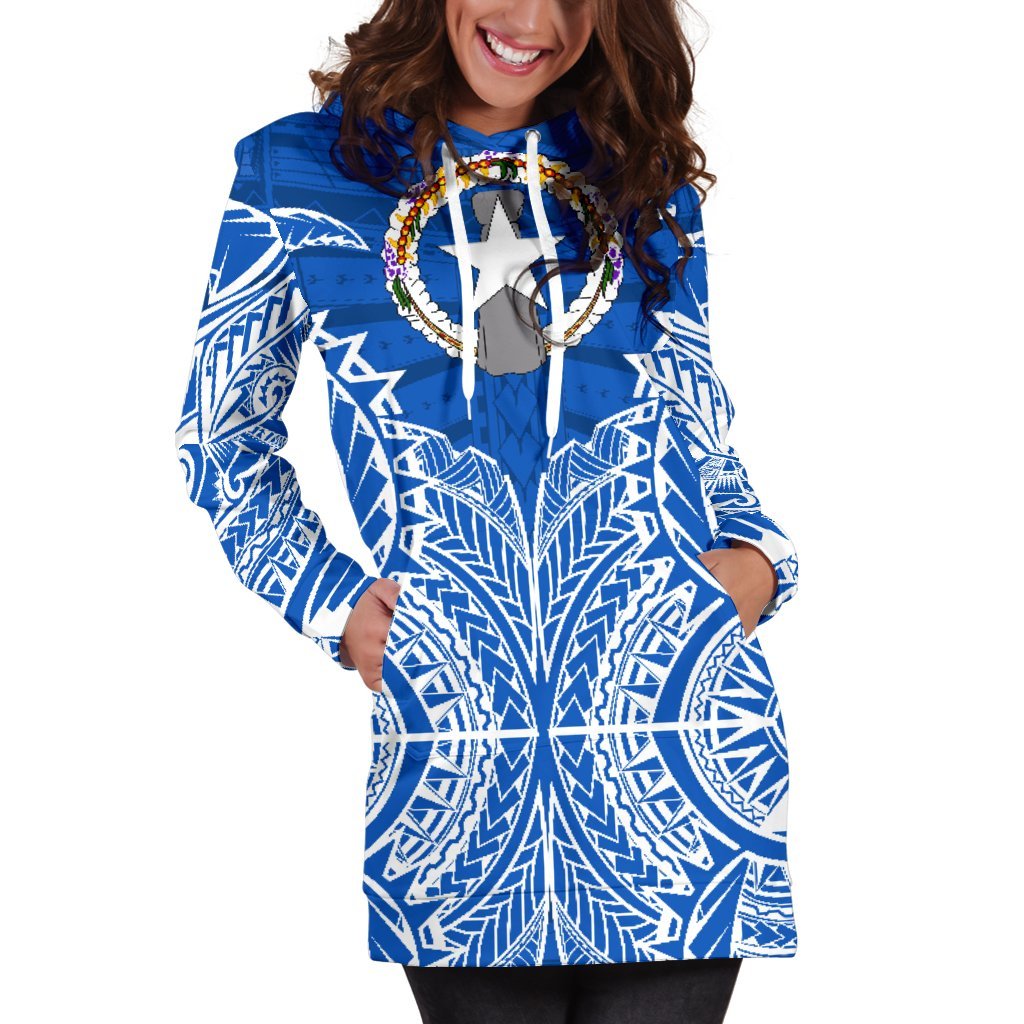 Northern Mariana Islands Hoodie Dress - Northern Mariana Islands Flag Premium - Polynesian Pride