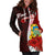 Tuvalu Polynesian Custom Personalised Hoodie Dress - Coat Of Arm With Hibiscus - Polynesian Pride