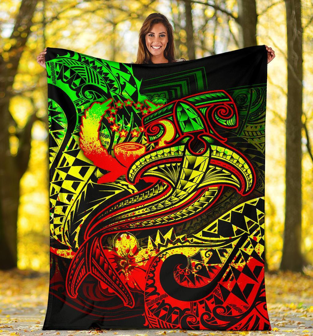 Pohnpei Premium Blanket - Reggae Shark Polynesian Tattoo - Polynesian Pride