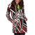 Hawaii Women's Hoodie Dress - Tribal Flower Special Pattern Red Color - Polynesian Pride