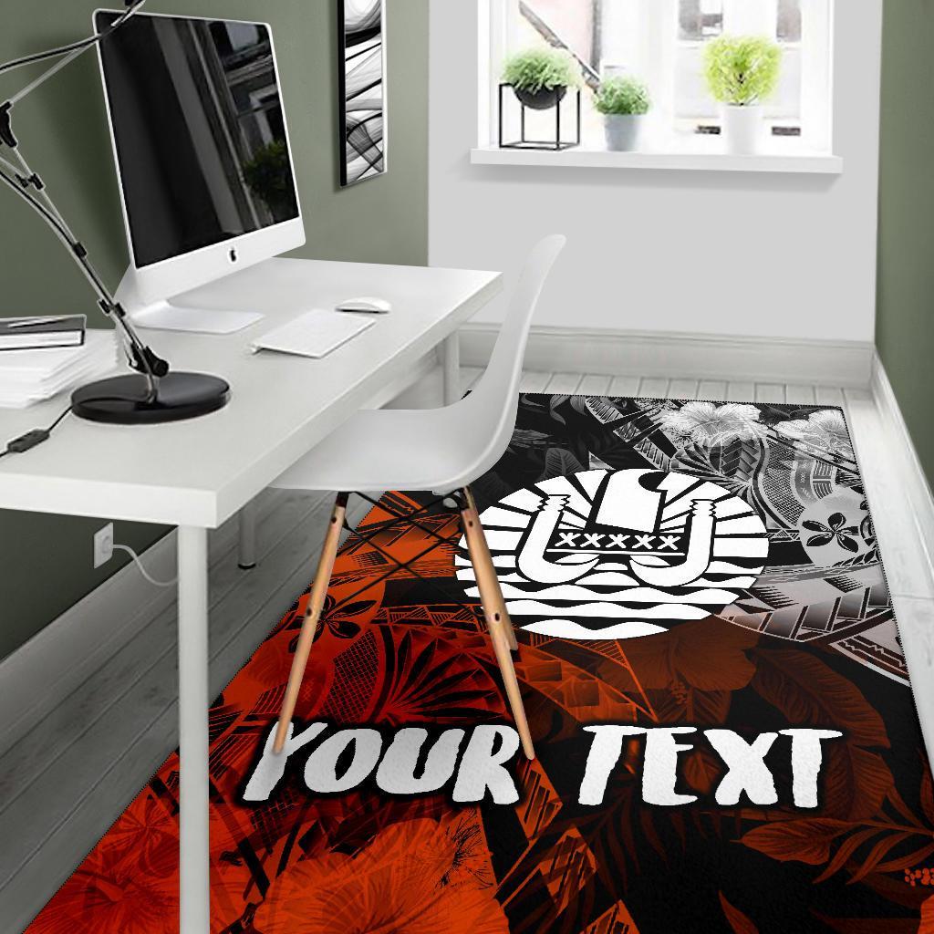 Tahiti Polynesian Personalised Area Rug - Vintage Polynesian Turtle - Polynesian Pride