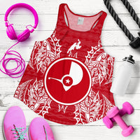 Yap Polynesian Women Tank Top Map Red White - Polynesian Pride