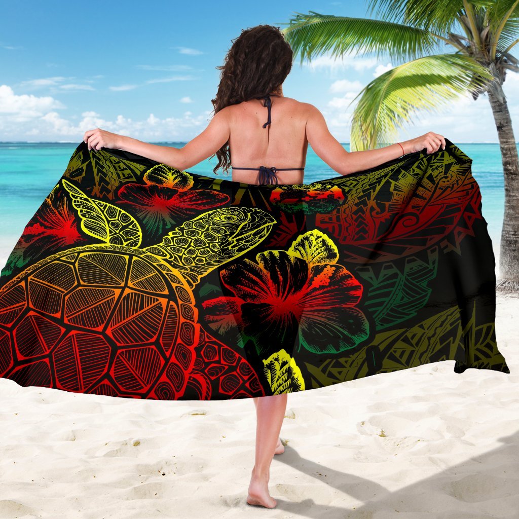 Tonga Sarong - Turtle Hibiscus Pattern Reggae - Polynesian Pride