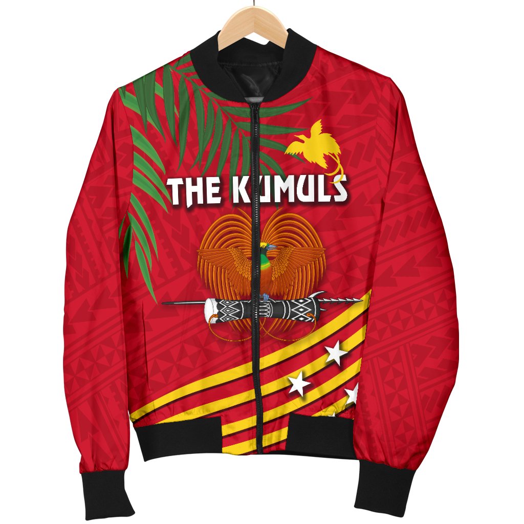 Papua New Guinea Rugby Women Bomber Jacket Coconut Leaves - The Kumuls - Polynesian Pride