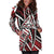 Cook Islands Women's Hoodie Dress - Tribal Flower Special Pattern Red Color - Polynesian Pride