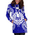 French Polynesia Polynesian Hoodie Dress Map Blue - Polynesian Pride