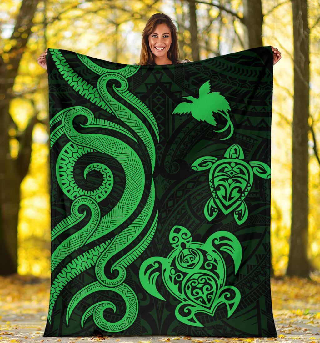 Papua New Guinea Premium Blanket - Green Tentacle Turtle - Polynesian Pride