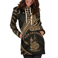 New Caledonia Women's Hoodie Dress Kanaloa Tatau Gen NC (Gold) - Polynesian Pride