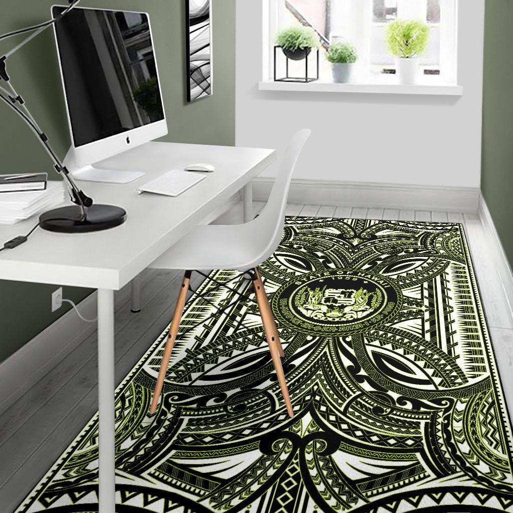 Hawaii Area Rugs - Polynesian Tattoo & Hawaii Coat of Arm - Polynesian Pride