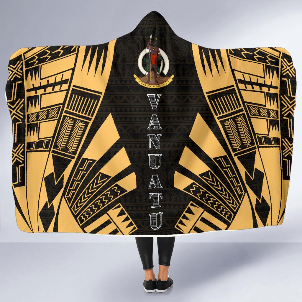 Vanuatu Hooded Blanket - Polynesian Tattoo Gold - Polynesian Pride
