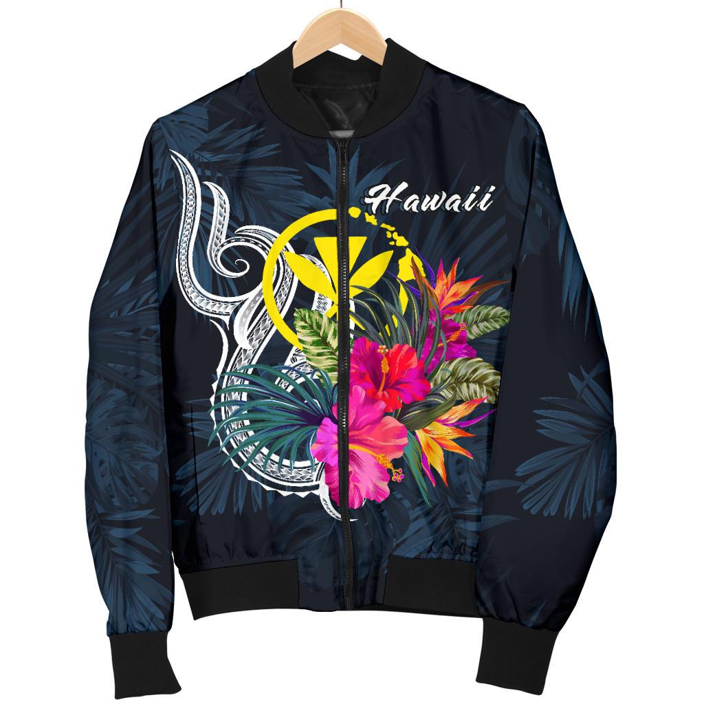 Hawaii Polynesian Men's Bomber Jacket - Tropical Flower - Polynesian Pride