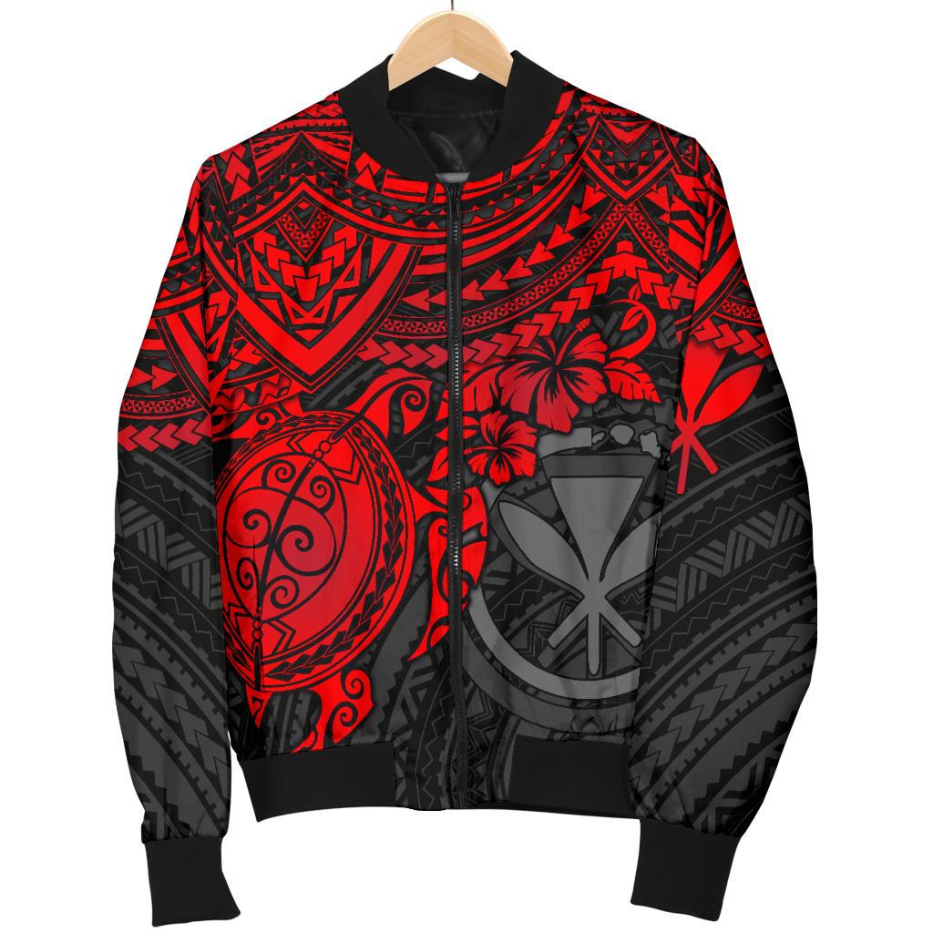 Polynesian Hawaii Bomber Jacket (Men) - Red Turtle - Polynesian Pride