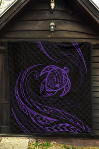 Hawaii Turtle Premium Quilt - Purple - Frida Style - Polynesian Pride