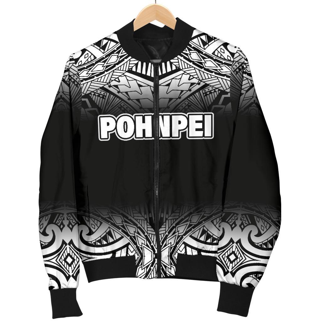 Pohnpei Women's Bomber Jacket - Fog Black Style - Polynesian Pride