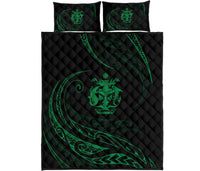 Solomon Quilt Bed Set - Green - Frida Style Green - Polynesian Pride