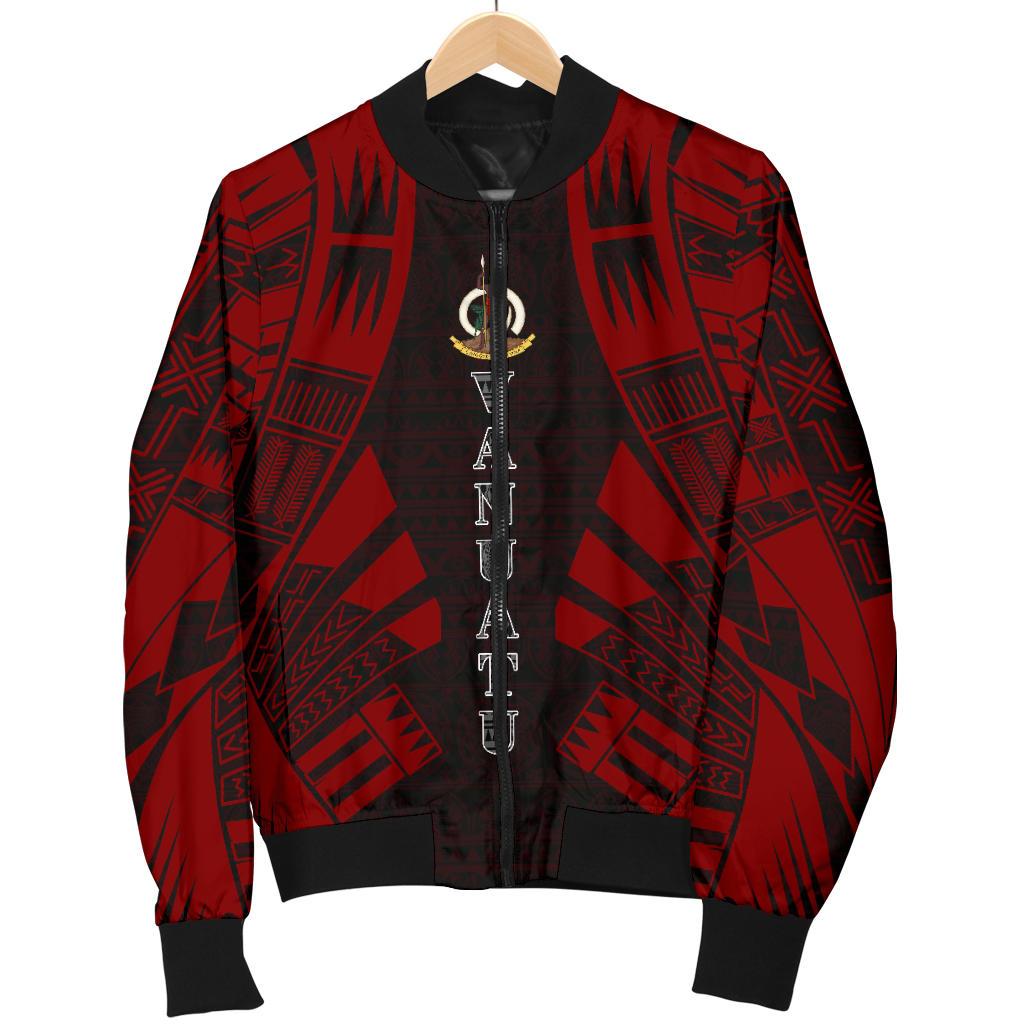 Vanuatu Men Bomber Jackets - Polynesian Tattoo Red - Polynesian Pride