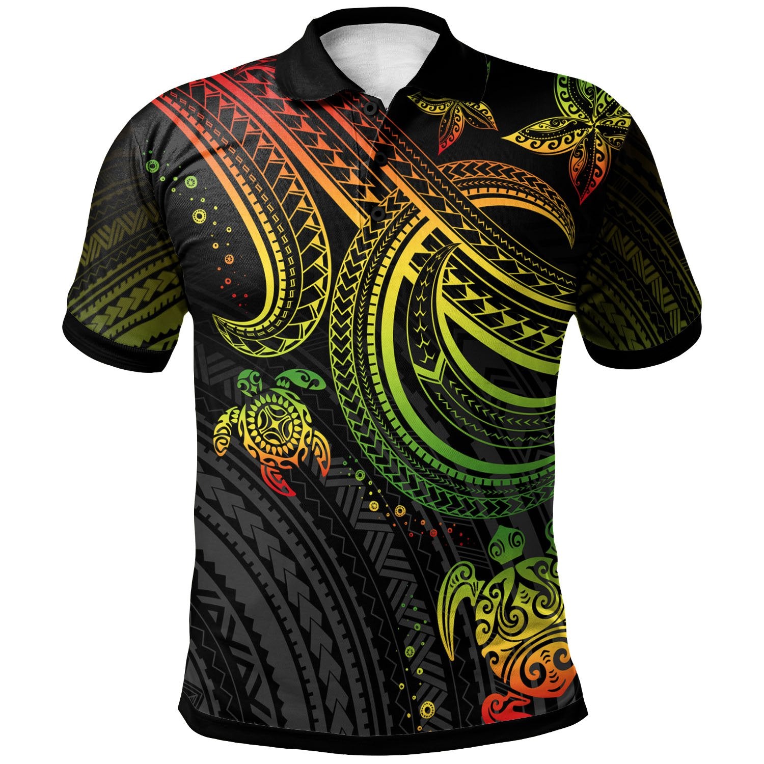 Polynesian Polo Shirt Reggae Turtle Unisex Reggae - Polynesian Pride