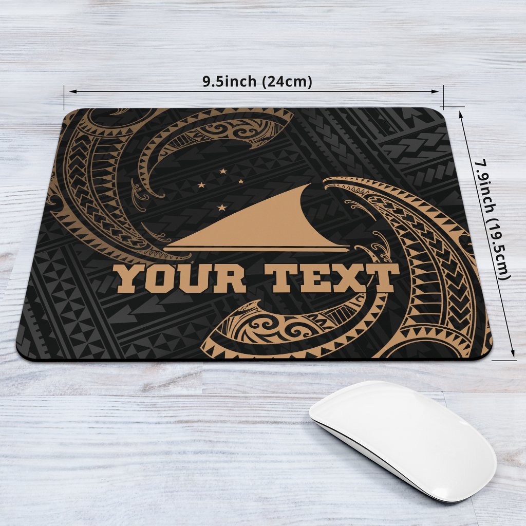 Tokelau Polynesian Custom Personalised Mouse Pad - Gold Tribal Wave - Polynesian Pride