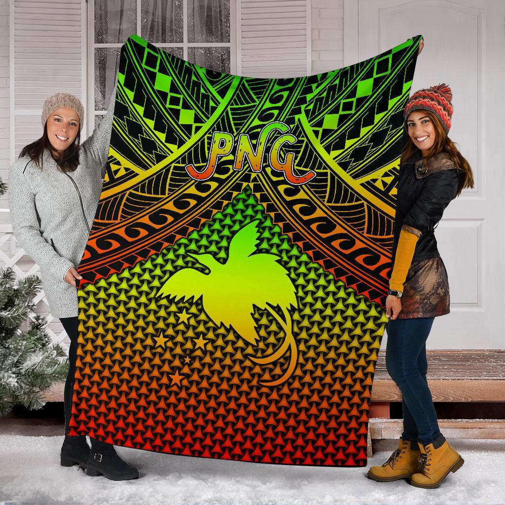 Polynesian Papua New Guinea Premium Blanket - Reggae Vintage Polynesian Patterns - Polynesian Pride