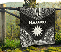 Nauru Premium Quilt - Nauru Flag Polynesian Chief Black Version - Polynesian Pride