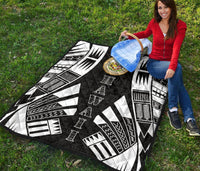 Hawaii Premium Quilt - Hawaii Seal Polynesian White Tattoo (Black) - Polynesian Pride