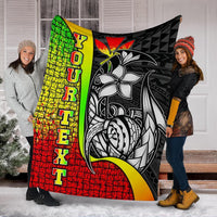 Polynesian Hawaii Custom Personalised Premium Blanket Reggae - Turtle with Hook - Polynesian Pride