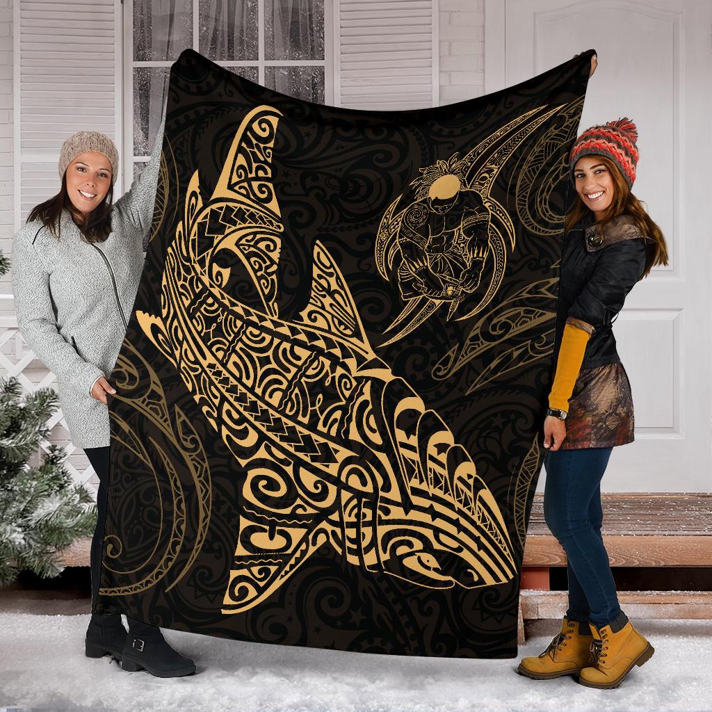Shark Polynesian Blanket - Polynesian Tattoo Gold - Polynesian Pride