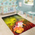 Samoa Area Rug - Humpback Whale with Tropical Flowers (Yellow) - Polynesian Pride