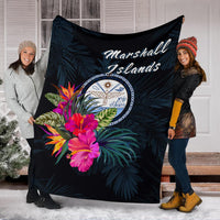 Marshall Islands Polynesian Premium Blanket - Tropical Flower - Polynesian Pride