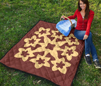 Hawaiian Premium Quilt Royal Pattern - Coral - A1 Style - Polynesian Pride