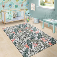 Tropical Palm Leaves And Flowers Rug - Polynesian Pride