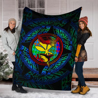 Polynesian Hawaii Premium Blanket - Colorful Turtle Shark - Polynesian Pride