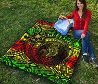 Seahorse Polynesian Premium Quilt - Polynesian Tattoo Reggae - Polynesian Pride