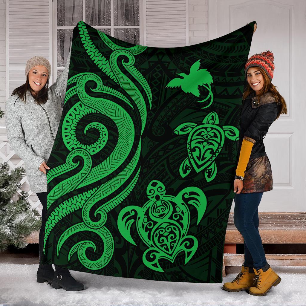 Papua New Guinea Premium Blanket - Green Tentacle Turtle - Polynesian Pride