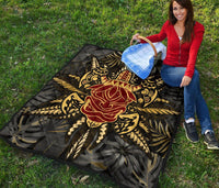 Hawaii Turtle Polynesian Tropical Gold Premium Quilt - Alone Style - AH - Polynesian Pride