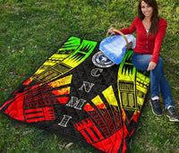 Northern Mariana Islands Premium Quilt - Northern Mariana Islands Seal Polynesian Reggae Tattoo - Polynesian Pride