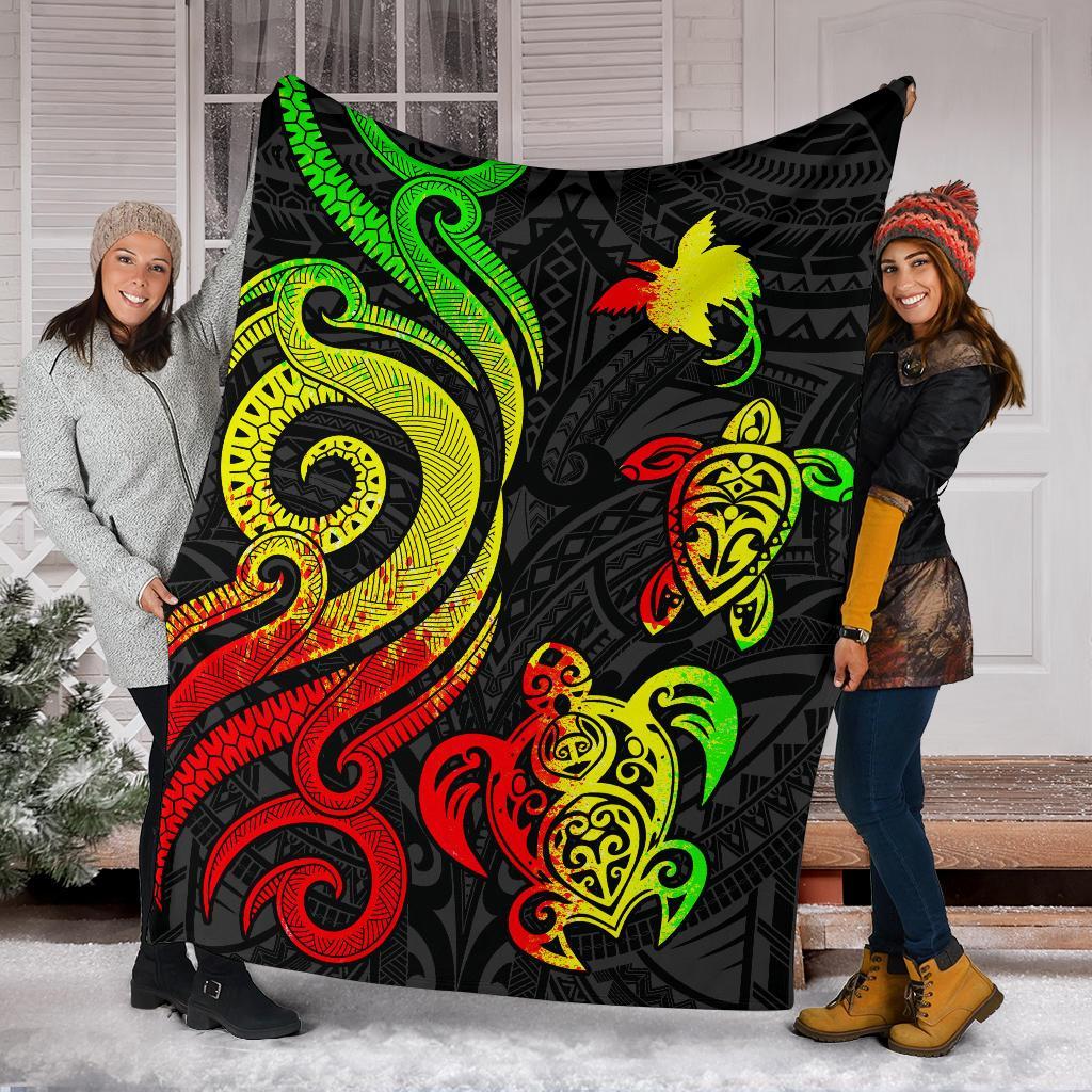 Papua New Guinea Premium Blanket - Reggae Tentacle Turtle - Polynesian Pride