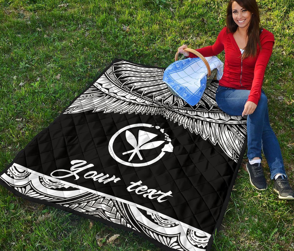 Hawaii Polynesian Custom Personalised Premium Quilt - Hawaii Pride White Version - Polynesian Pride