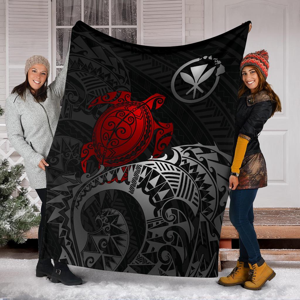 Polynesian Hawaii Premium Blanket - Polynesian Turtle (Red) - Polynesian Pride