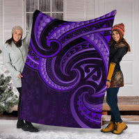 New Zealand Maori Mangopare Premium Blanket Polynesian - Purple - Polynesian Pride