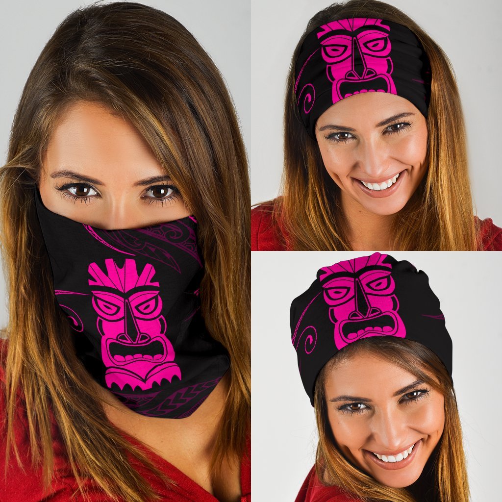 Hawaii Tiki Polynesian Bandana 3-Pack - Pink One Size Pink - Polynesian Pride