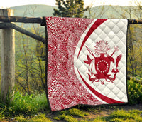 Cook Islands Coat Of Arms Polynesian Premium Quilt - Circle Style - 07 - Polynesian Pride