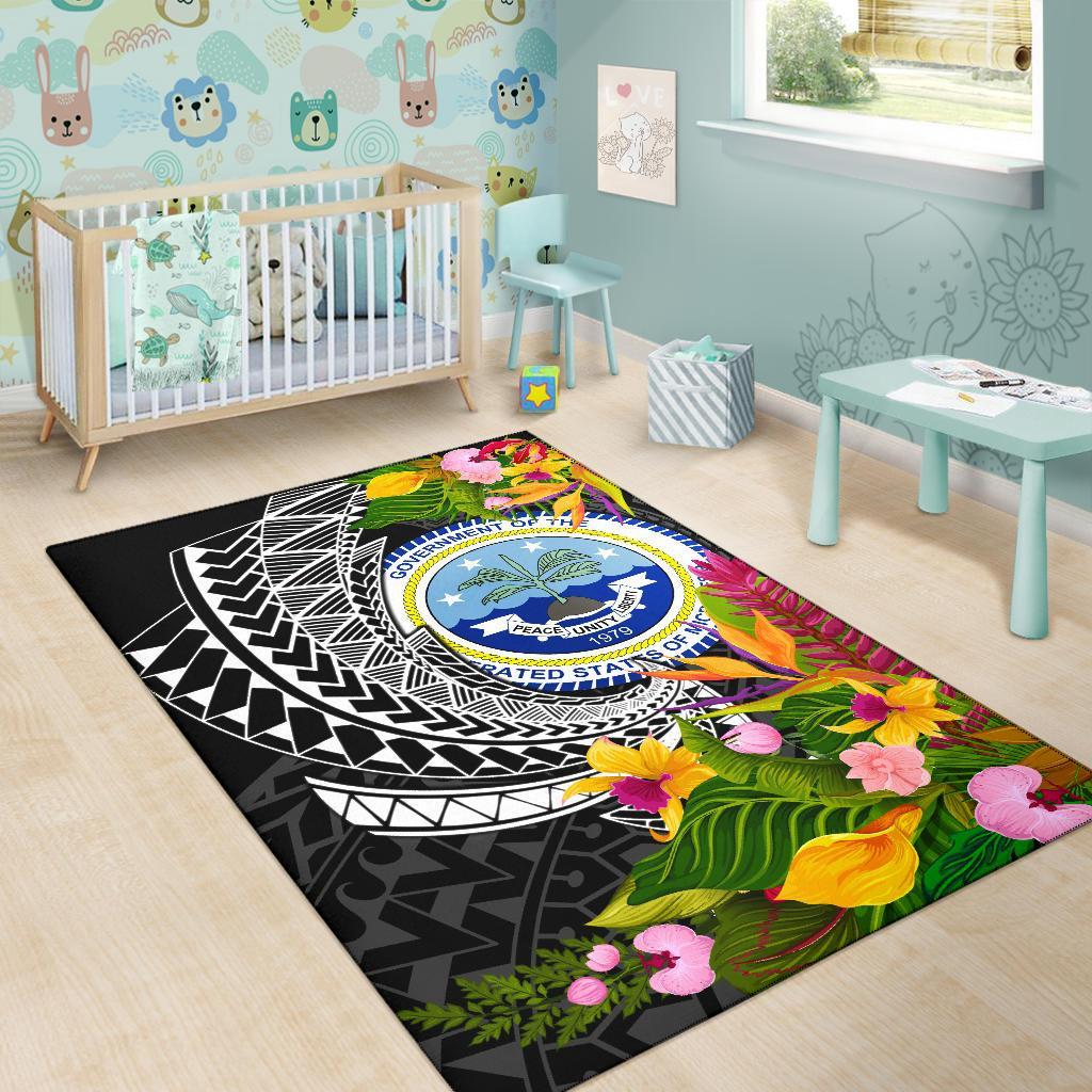 Federated States of Micronesia Area Rug - Seal Spiral Polynesian Patterns - Polynesian Pride