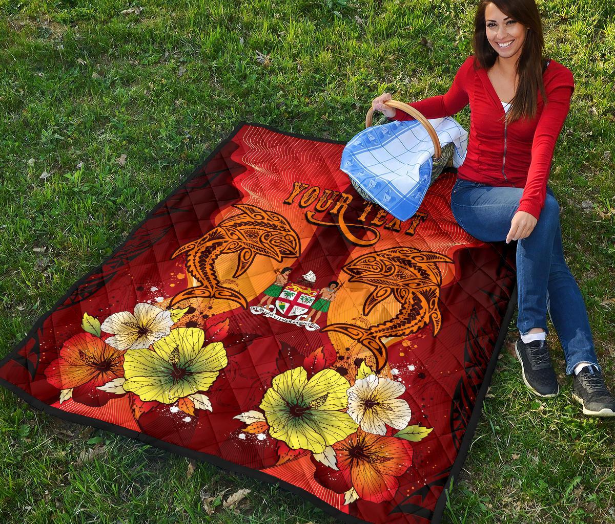 Fiji Custom Personalised Premium Quilt - Tribal Tuna Fish - Polynesian Pride